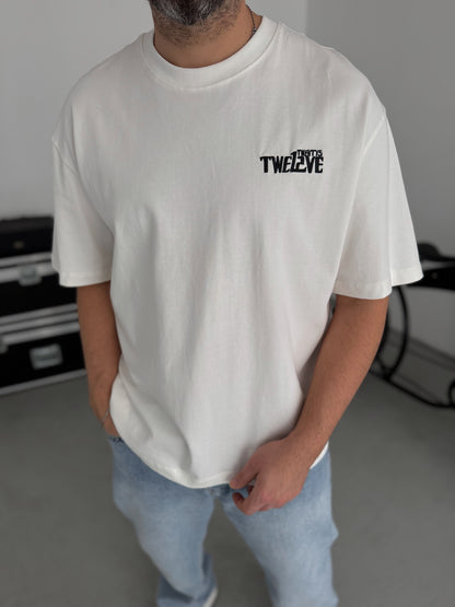WHITE CAT EMBROIDERY T-SHIRT