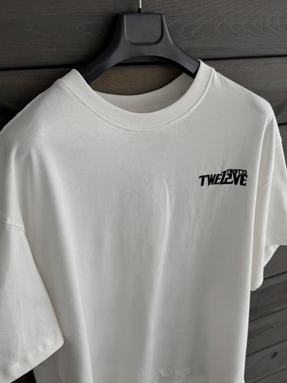 WHITE CAT EMBROIDERY T-SHIRT