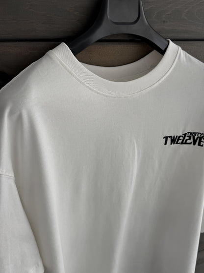 WHITE CAT EMBROIDERY T-SHIRT