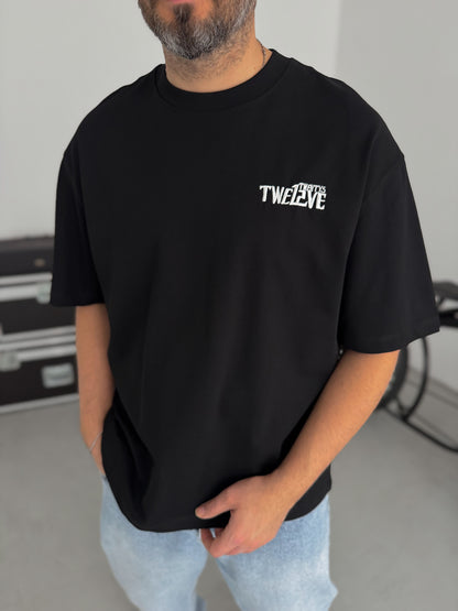 BLACK CAT EMBROIDERY T-SHIRT