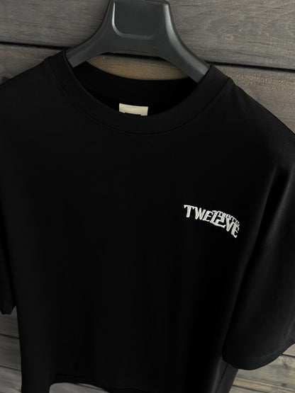 BLACK CAT EMBROIDERY T-SHIRT