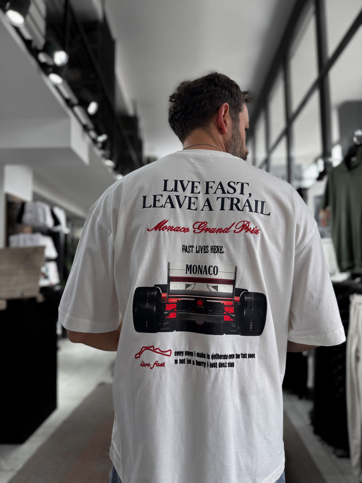 WHITE LIVE FAST T-SHIRT