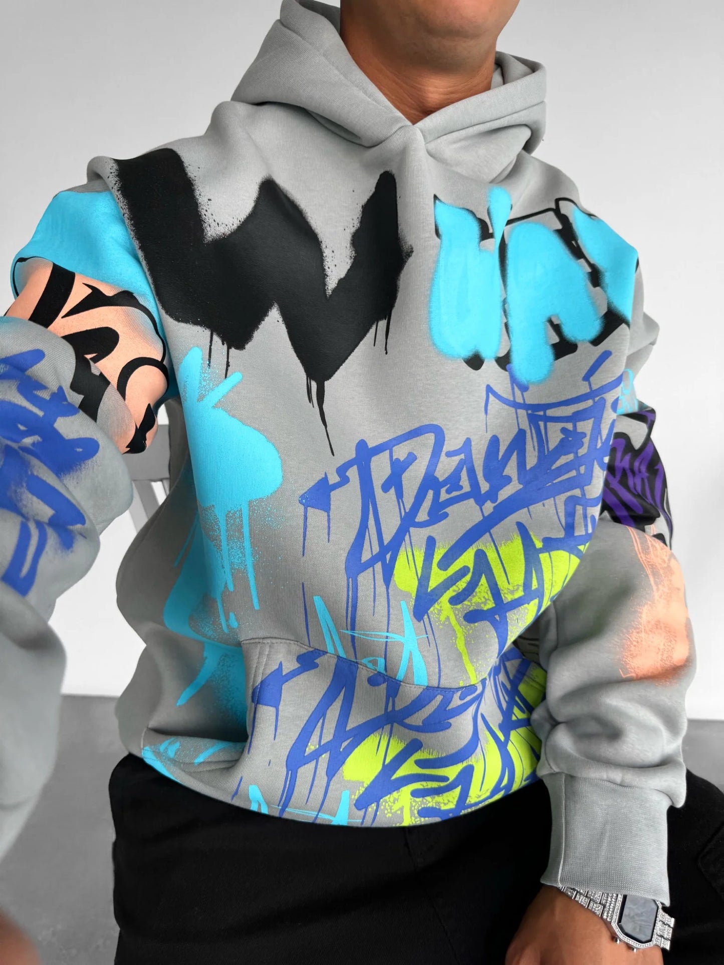 Grey Graffiti Hoodie