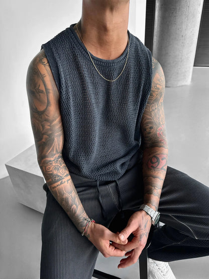 ANTHRACITE KNIT TANK TOP