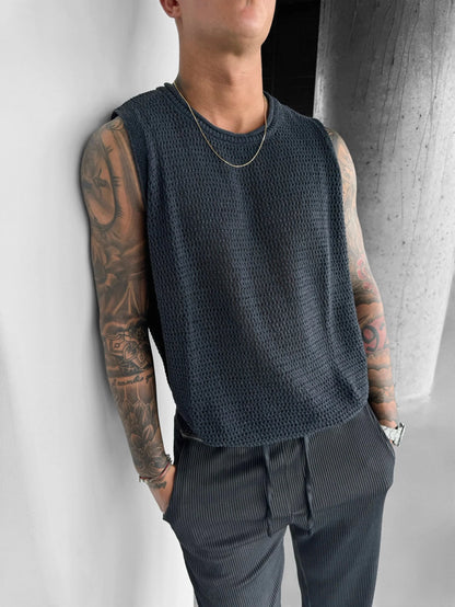 ANTHRACITE KNIT TANK TOP