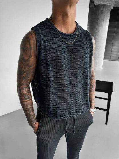 ANTHRACITE KNIT TANK TOP