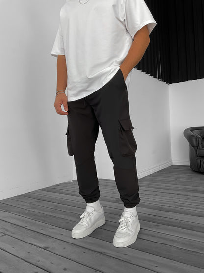 BLACK BASIC CARGO JOGGER