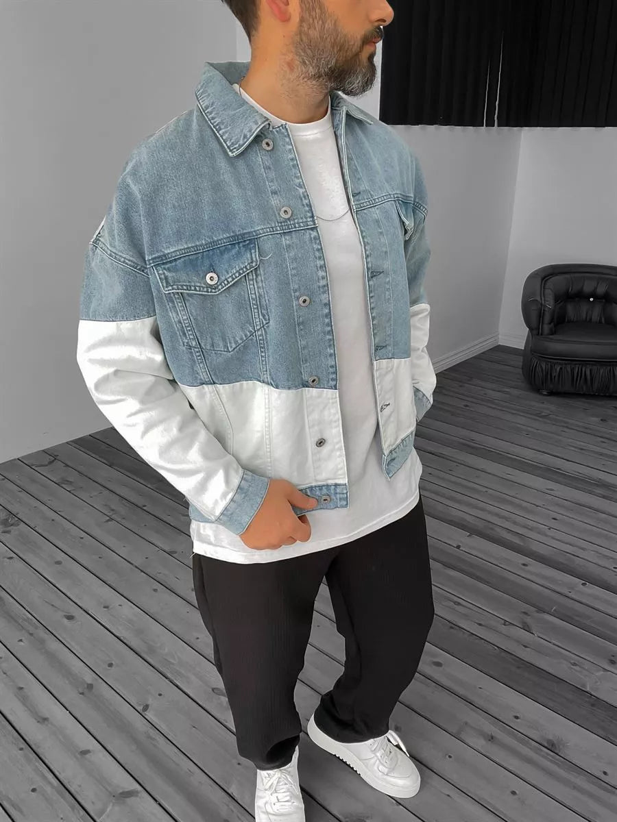 Karl Lagerfeld Jeans RELAXED PAINT LOGO - Denim jacket - washed grey/grey  denim - Zalando.de