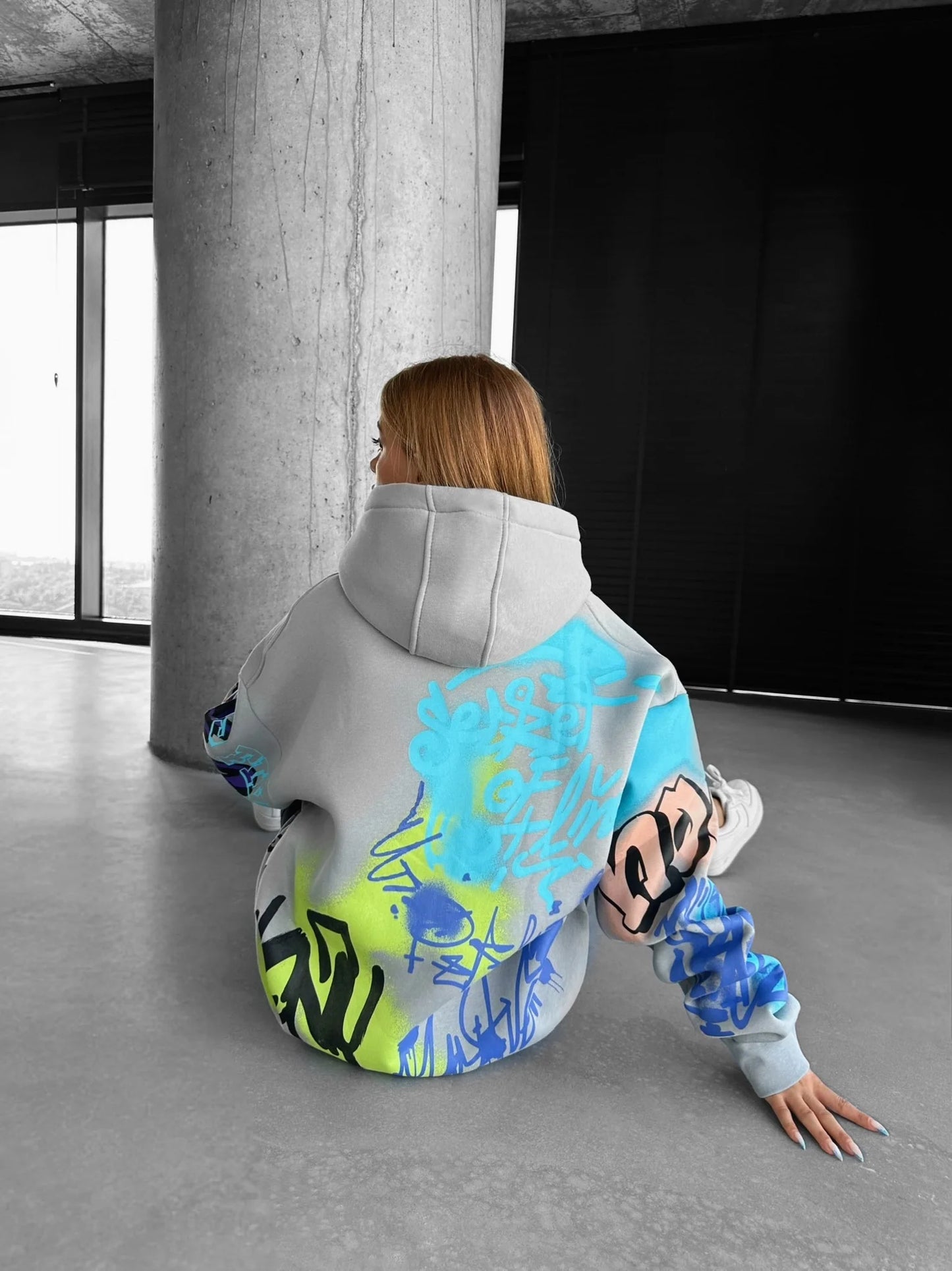 Grey Graffiti Hoodie