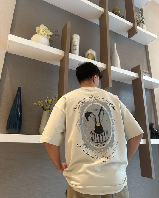 BEIGE BUNNY EMBROIDERED T-SHIRT