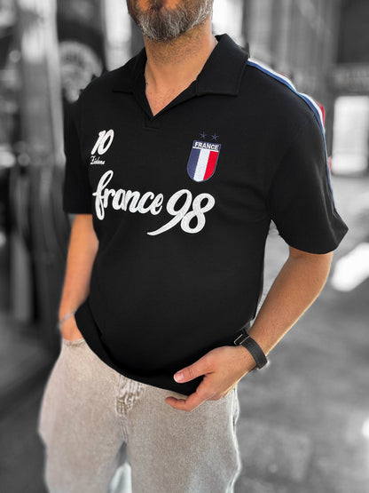 BLACK FRANCE CREST T-SHIRT