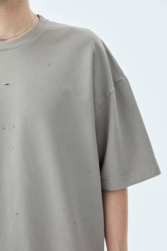 ICE GREY RIPPED T-SHIRT