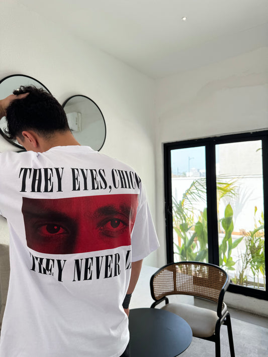 WHITE THEY EYES T-SHIRT