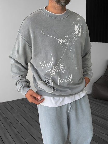 GREY FOLLOW WASHED SWEATSHIRT