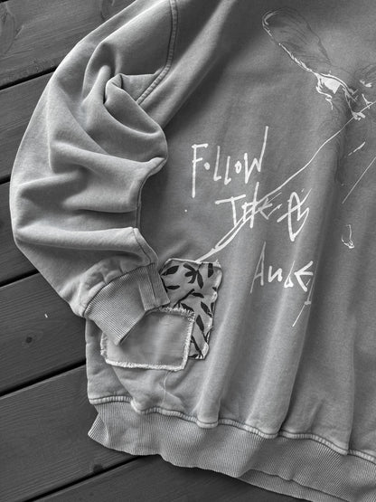 GREY FOLLOW WASHED SWEATSHIRT