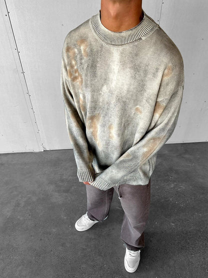 GREY OVERSIZE KNITWEAR SWEATER