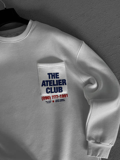 WHITE THE ATELIER CLUB SWEATSHIRT