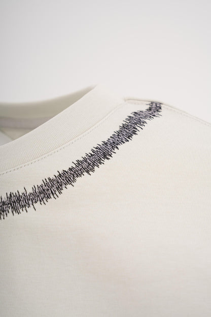 SPACE GREY ZIG-ZAG EMBROIDERED T-SHIRT