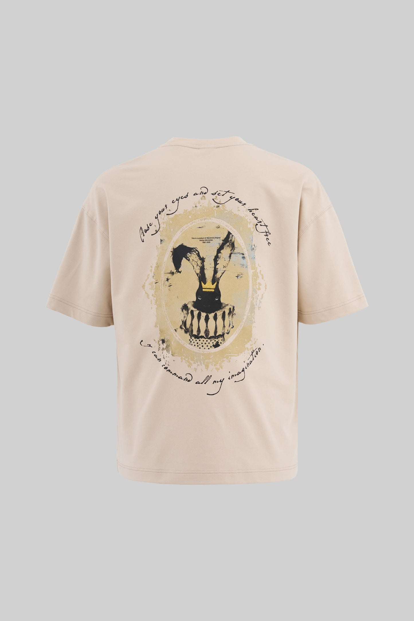 BEIGE BUNNY EMBROIDERED T-SHIRT