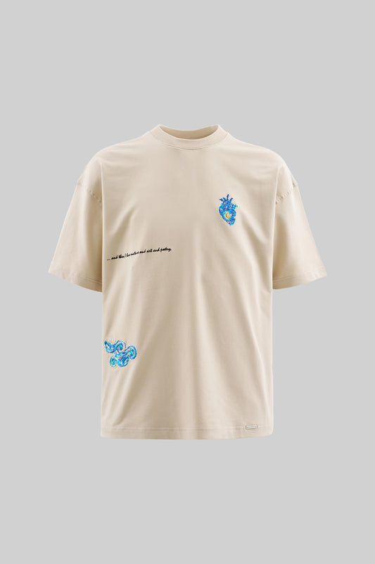 BEIGE THE STARRY NIGHT T-SHIRT