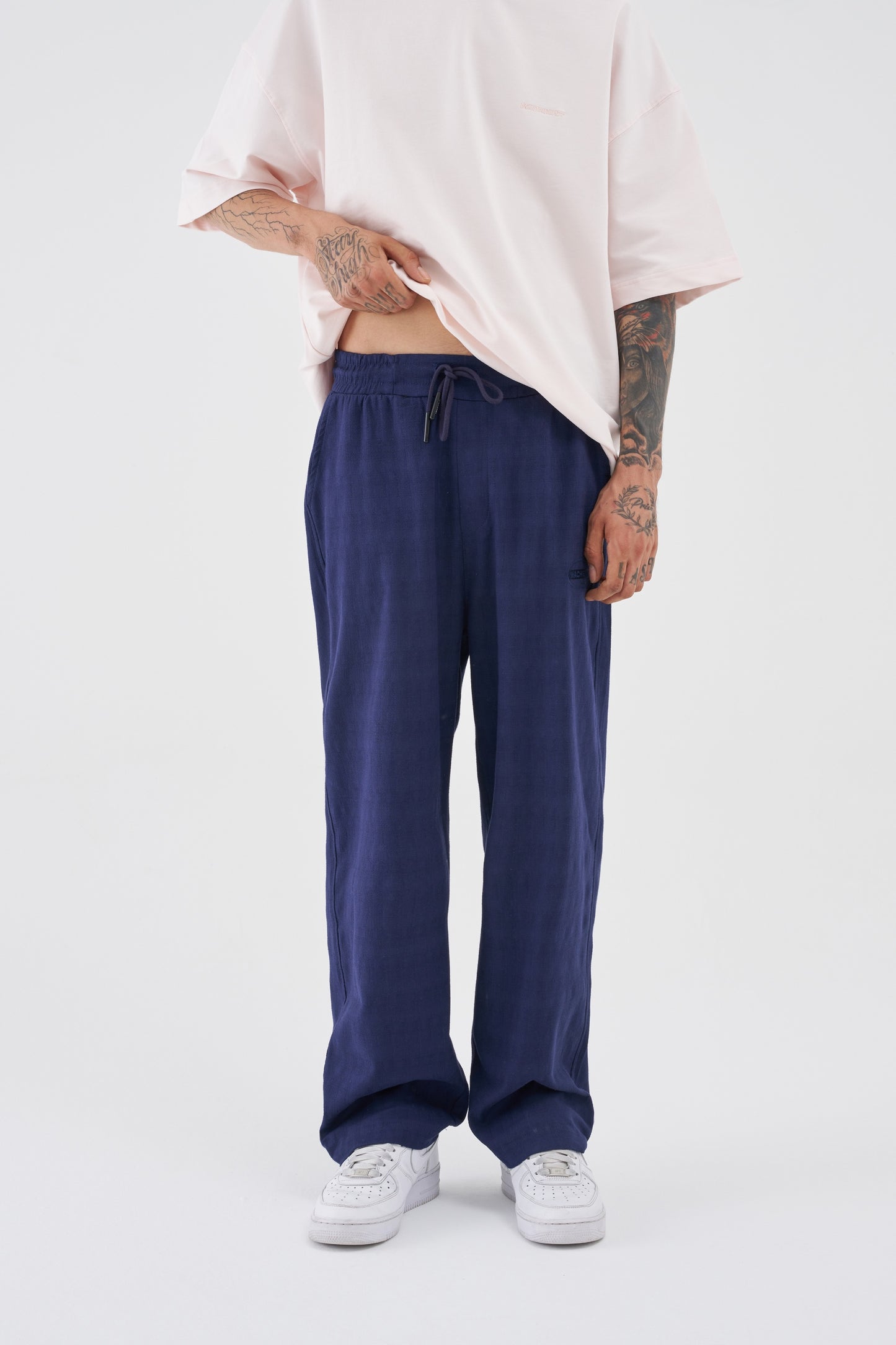 NAVY BLUE TECHNICAL COTTON PANTS