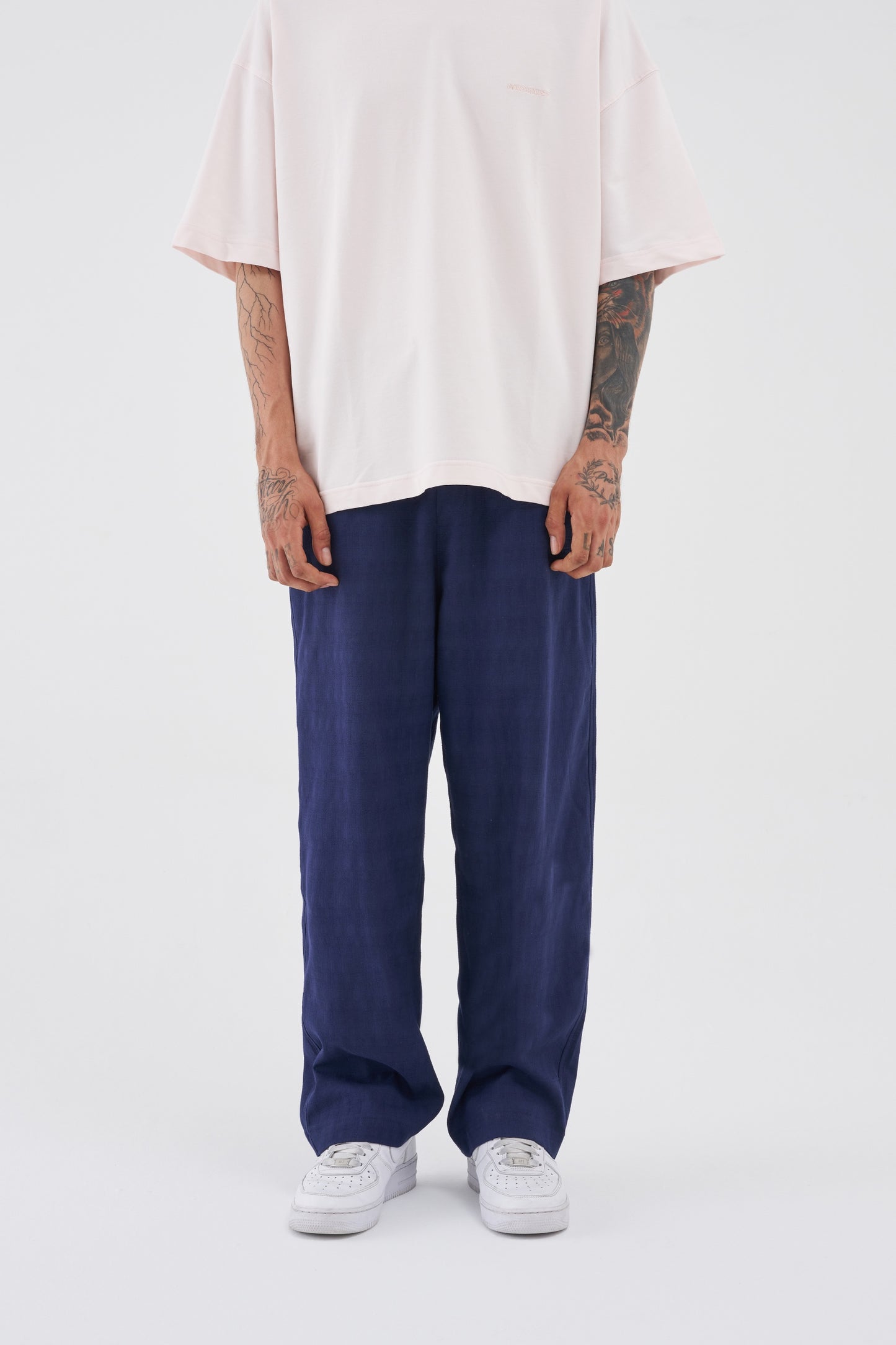 NAVY BLUE TECHNICAL COTTON PANTS
