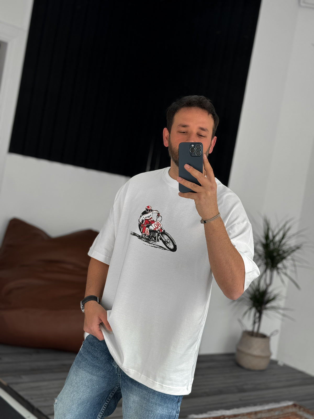 WHITE MOTORCROSS T-SHIRT