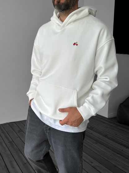 WHITE SCOOTER HOODIE