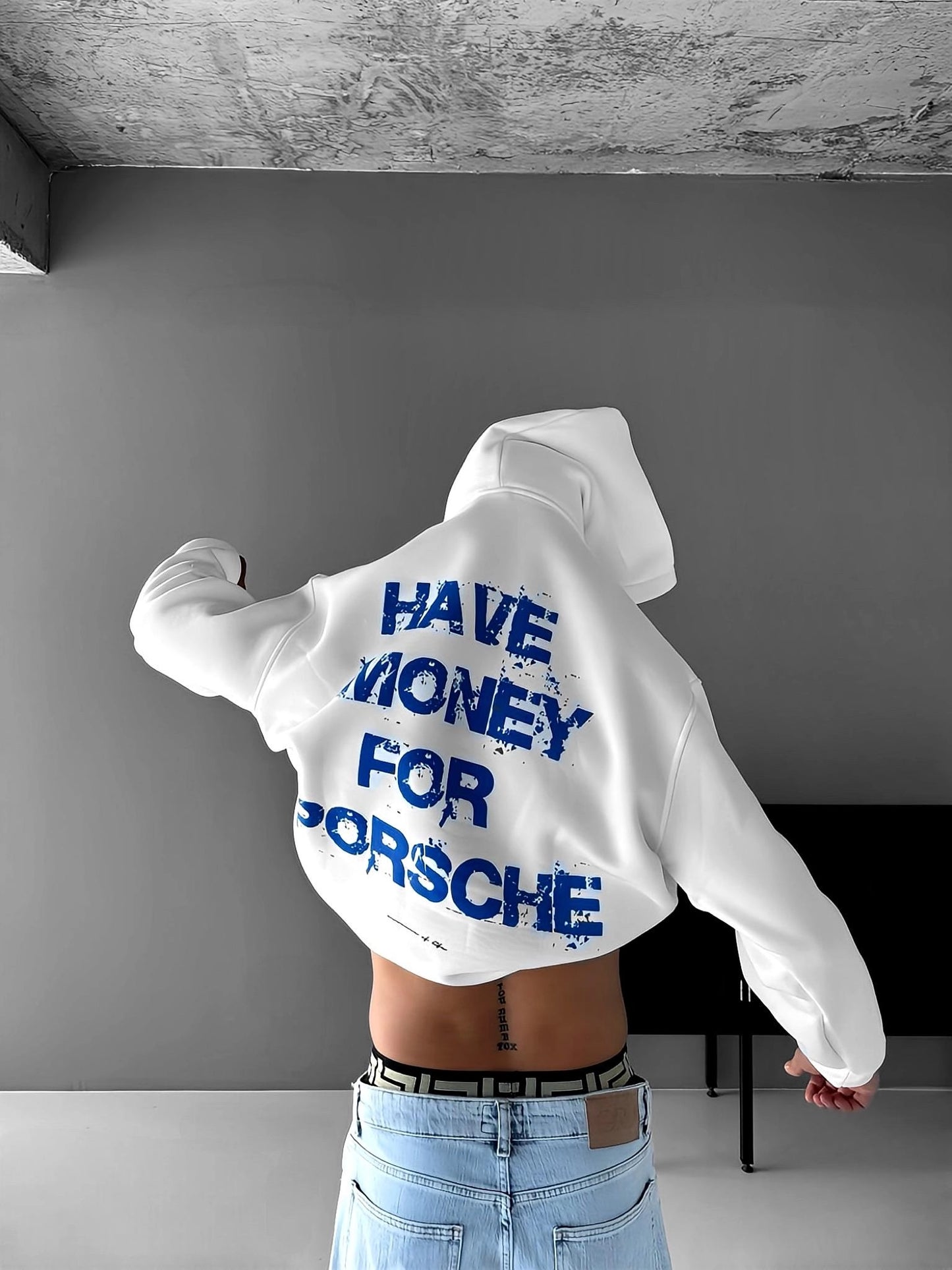 WHITE PORSCHE HOODIE