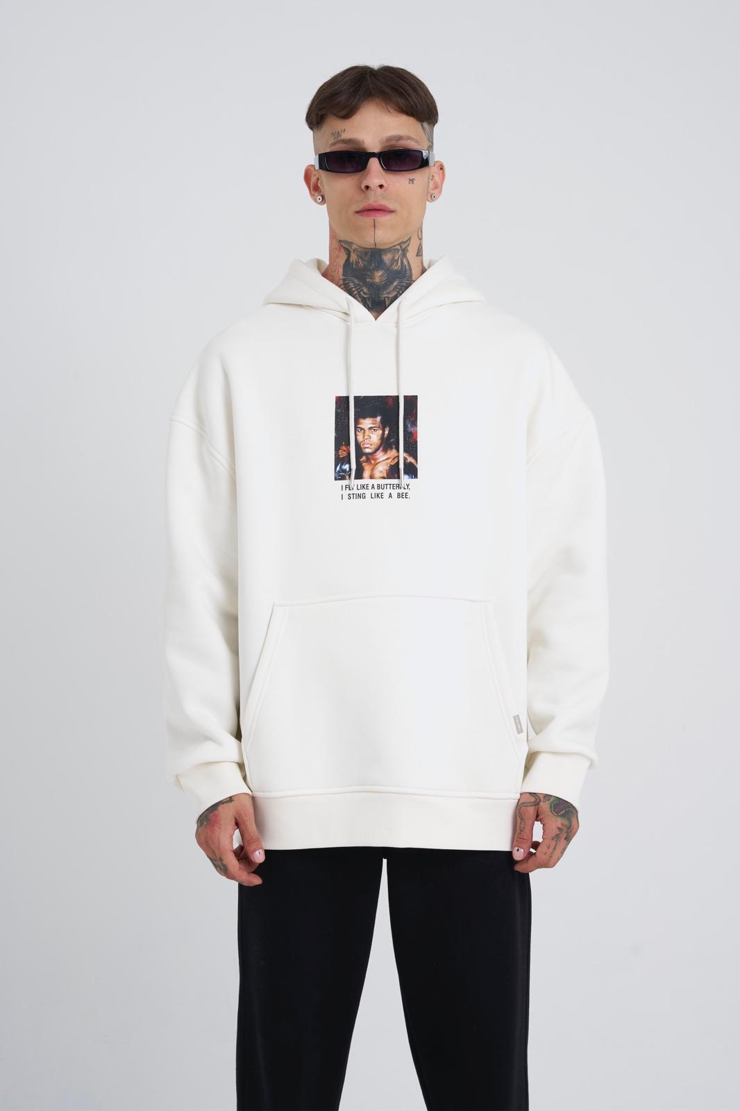 White Muhammad Ali Hoodie