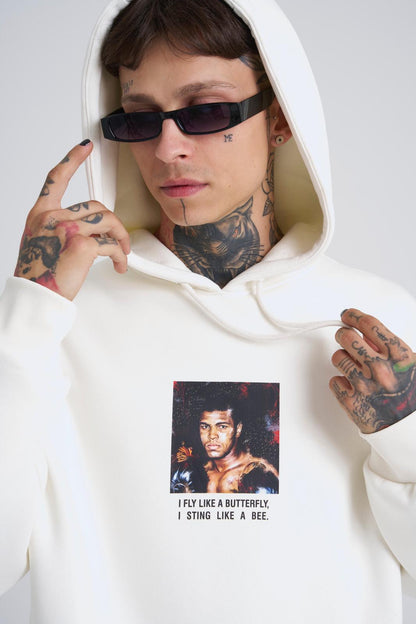 White Muhammad Ali Hoodie