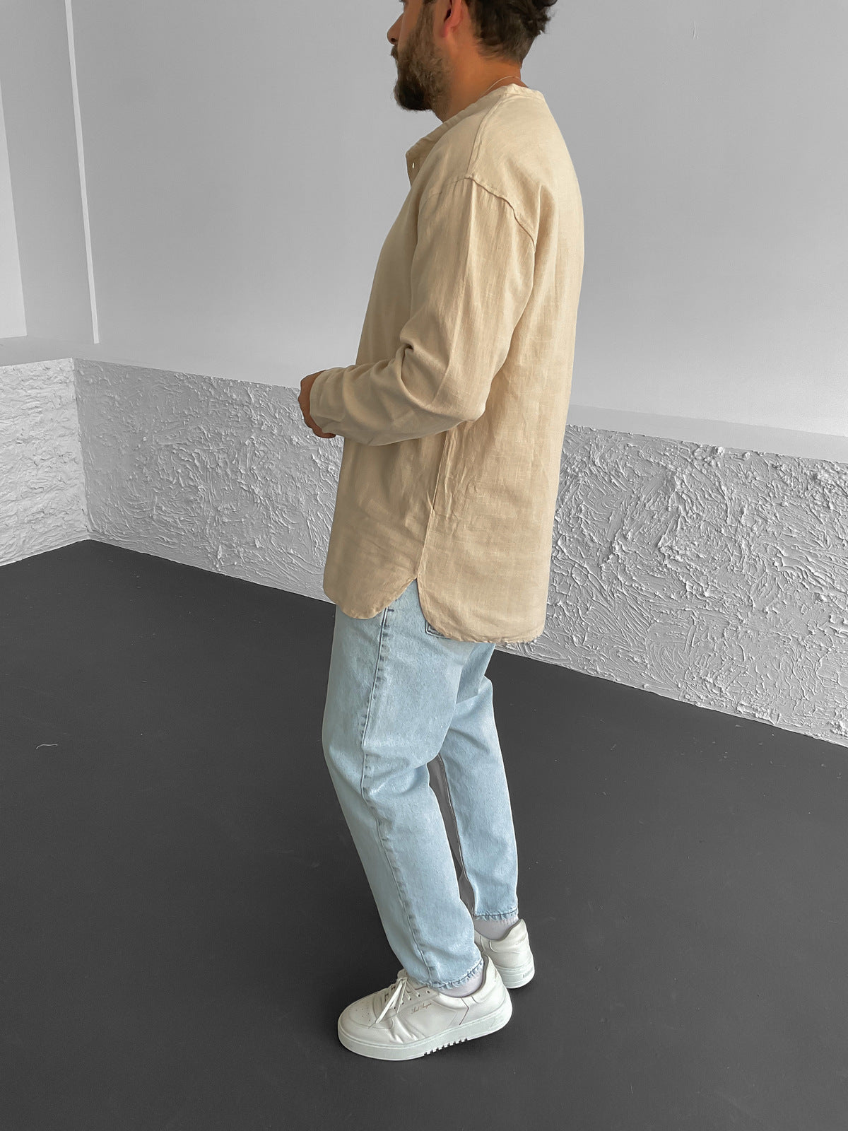 Beige Crew Neck Shirt