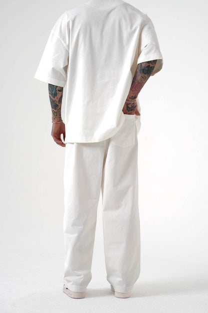 White Basic Baggy Pants