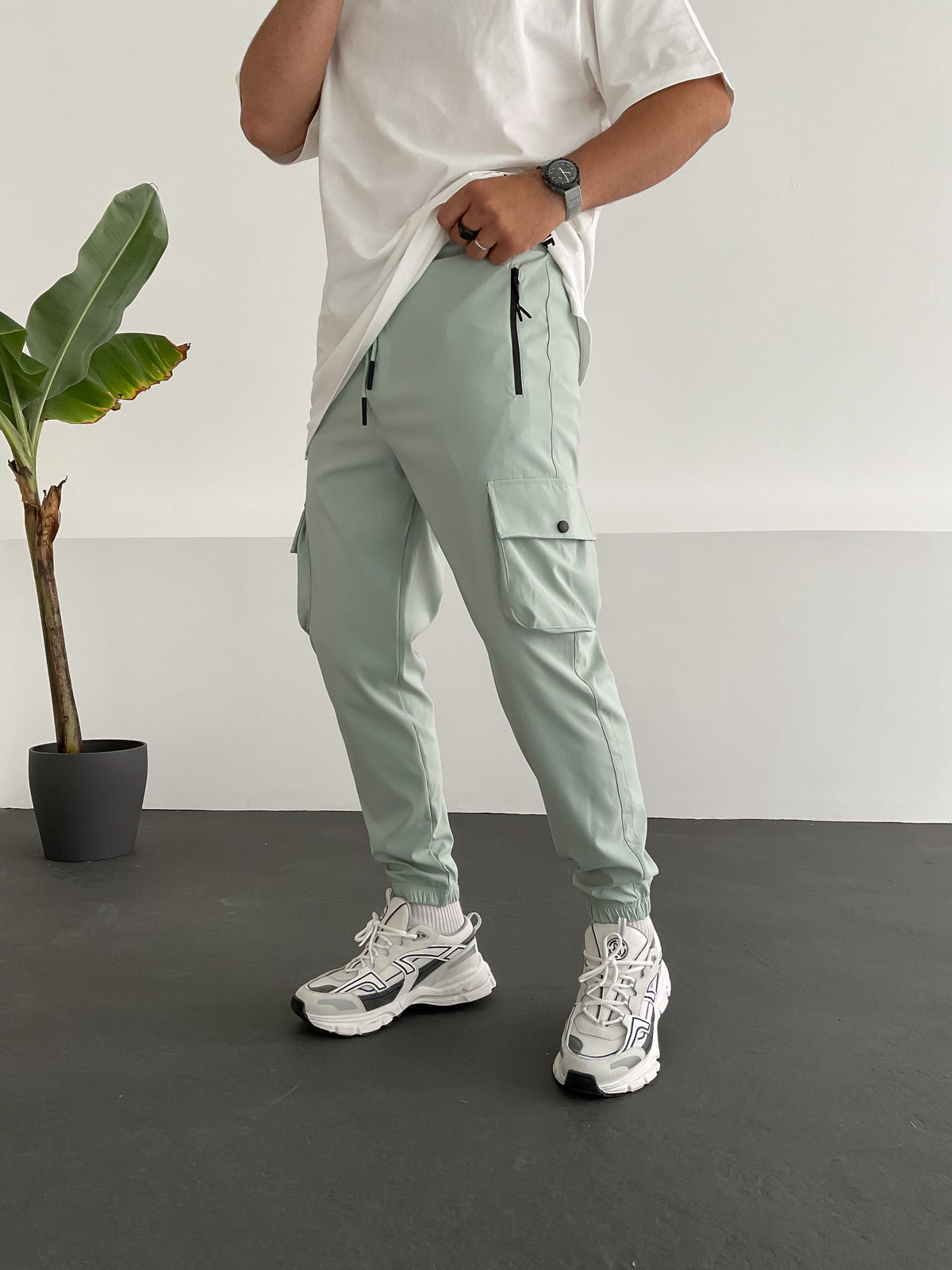 Mint Cargo Parachute Joggers