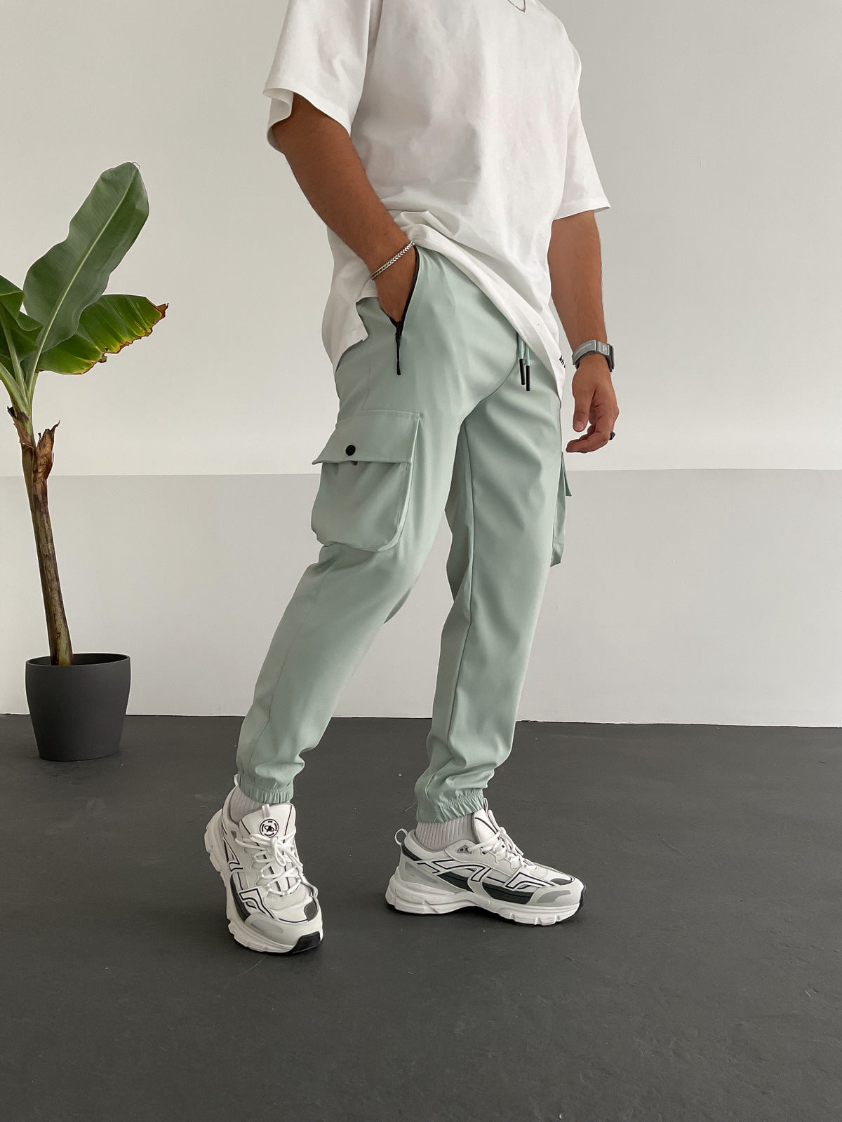 Mint Cargo Parachute Joggers