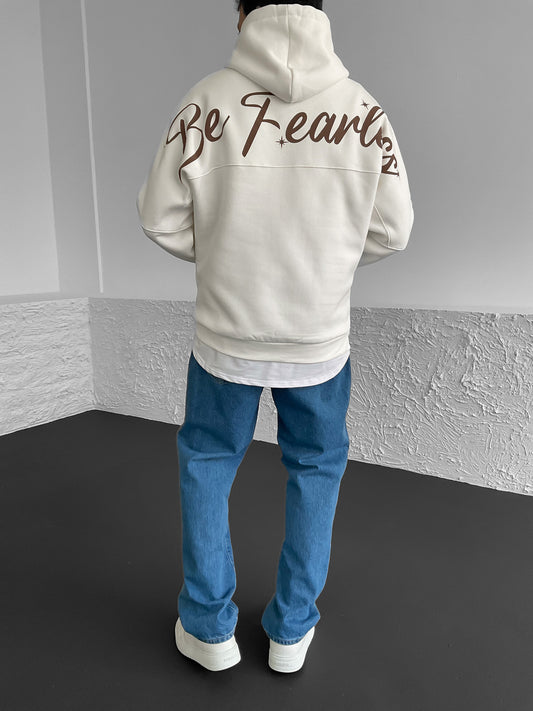 White Be Fearless Hoodie go