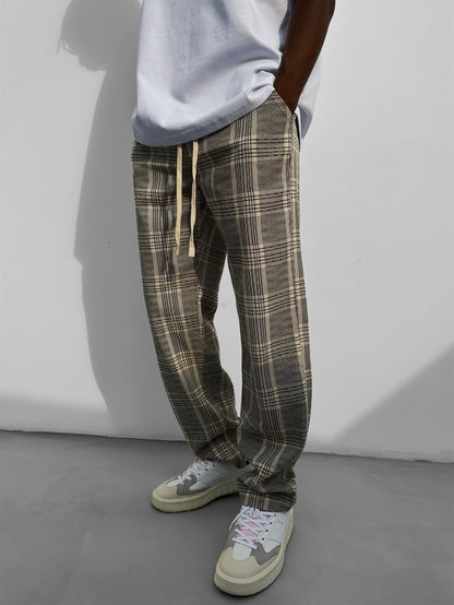 Cream Checkered Trousers