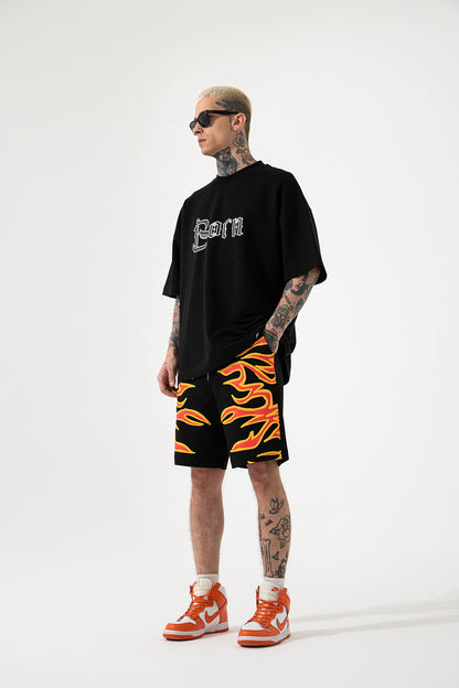 Black Flame Shorts