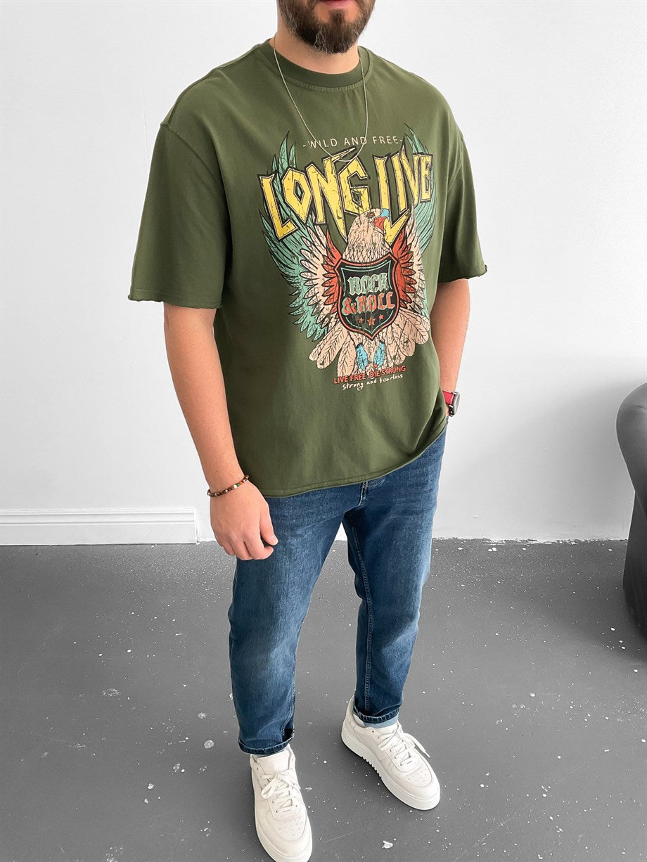 khaki Long Live T-Shirt