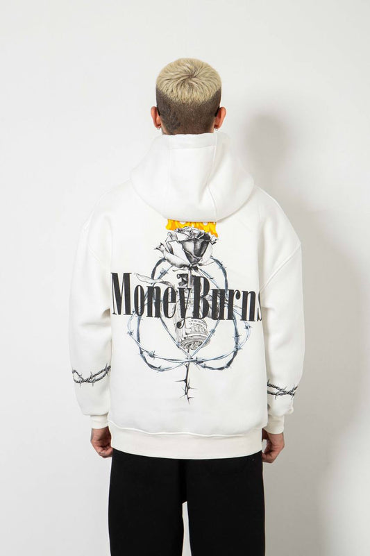 White MoneyBurns Hoodie