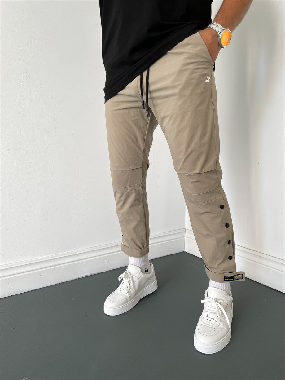 Stone Buttoned Joggers